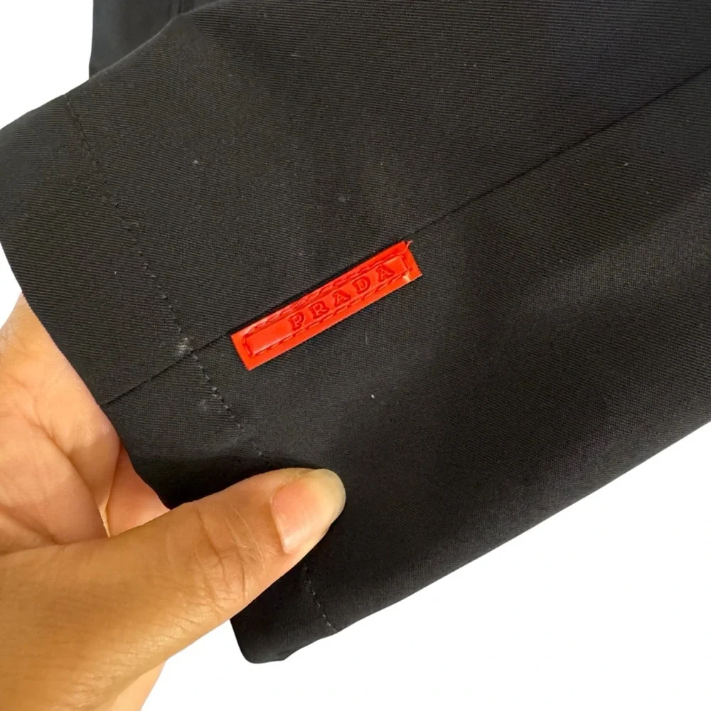 Prada Linea Rossa Womens Technical Sports Stretch Pants Black Zip Hem Size 40 - Picture 7 of 12